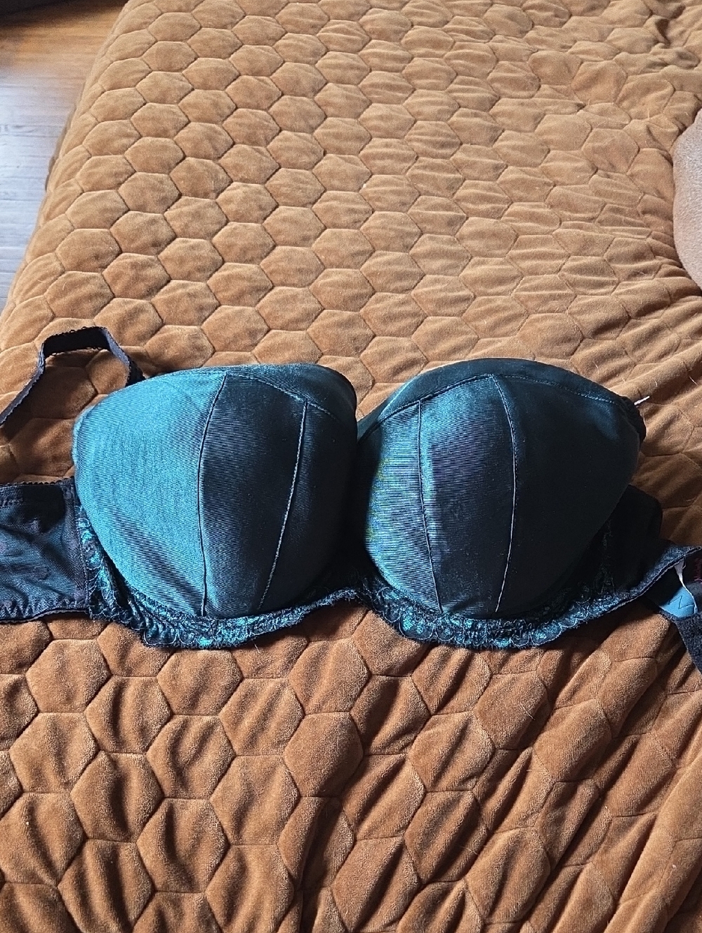 Emerald Satin Plunge Bra